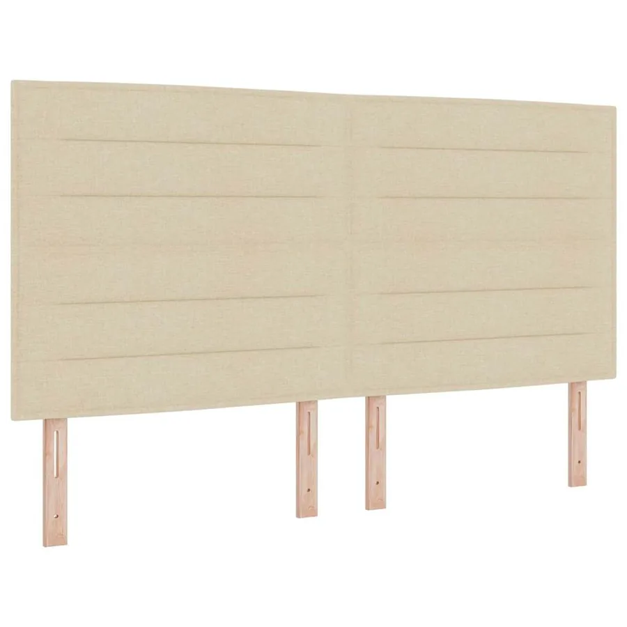 Lit à ressorts avec matelas Crème 200 x 200 cm tissu - 6