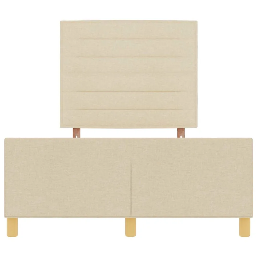 Cadre de lit avec tête de lit Crème 120 x 200 cm tissu - 7