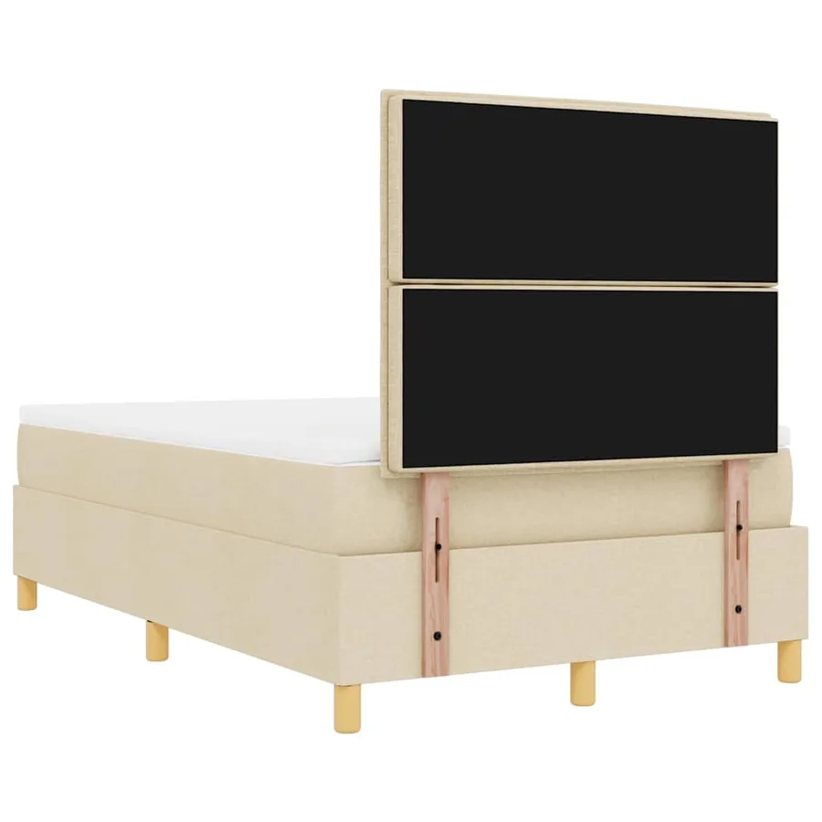 Lit à ressorts avec coussin Crème 190 x 120 cm tissu - 8