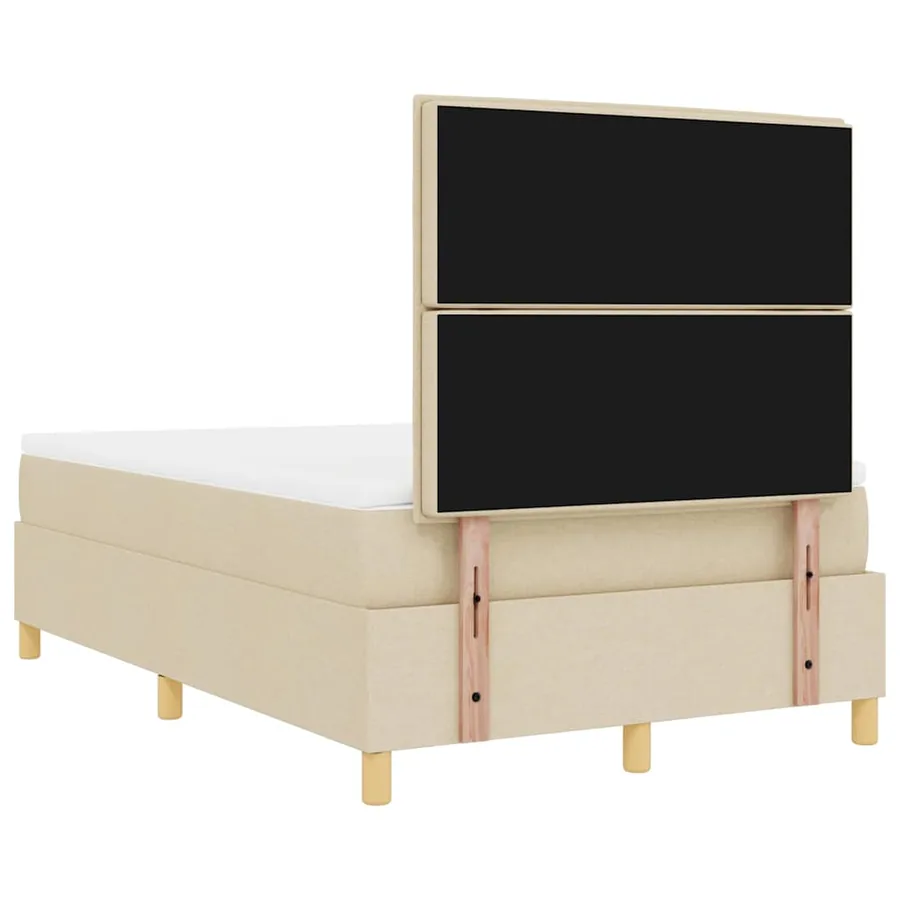 Lit à ressort LED avec matelas Crème 120 x 200 cm tissu - 10