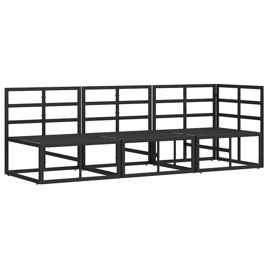 Mobilier de jardin 3 Pièce Noir et anthracite Métal - 4