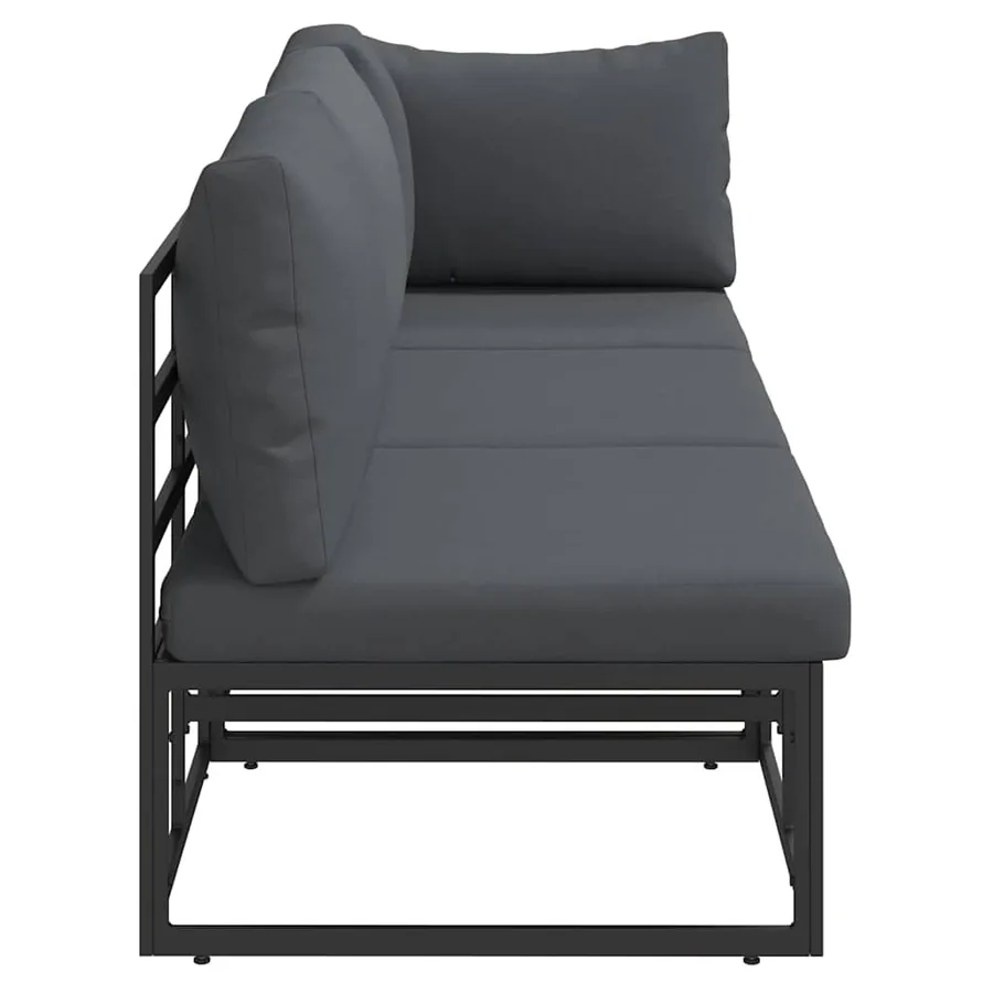 Mobilier de jardin 3 Pièce Noir et anthracite Métal - 6