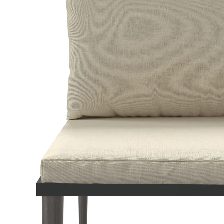Salon de jardin 3 pcs avec coussins Gris Résine tressée - 9