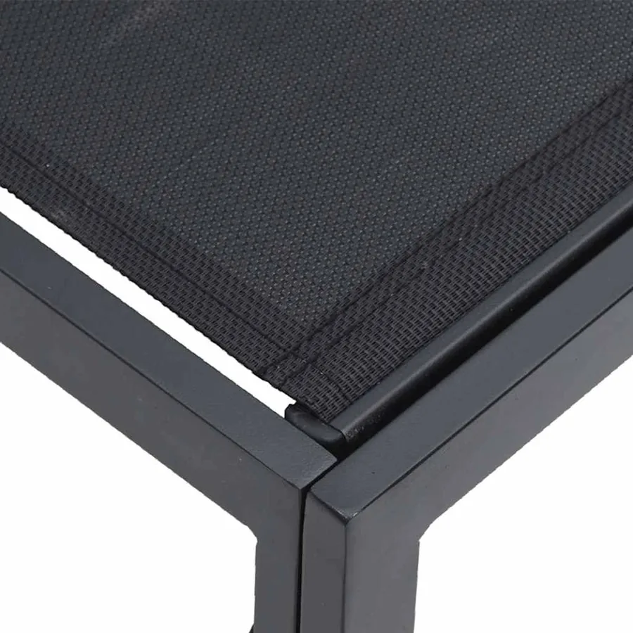 Ensemble de canapé de jardin avec coussin 4 pcs Noir Aluminium - 7