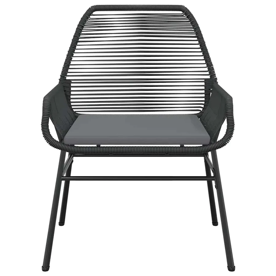 Ensemble à manger de jardin et coussins 5 pcs noir rotin verre - 5