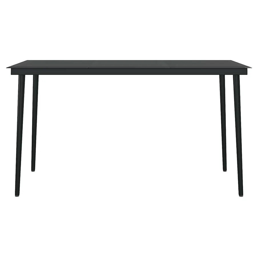 Ensemble à manger de jardin et coussins 5 pcs noir rotin verre - 8