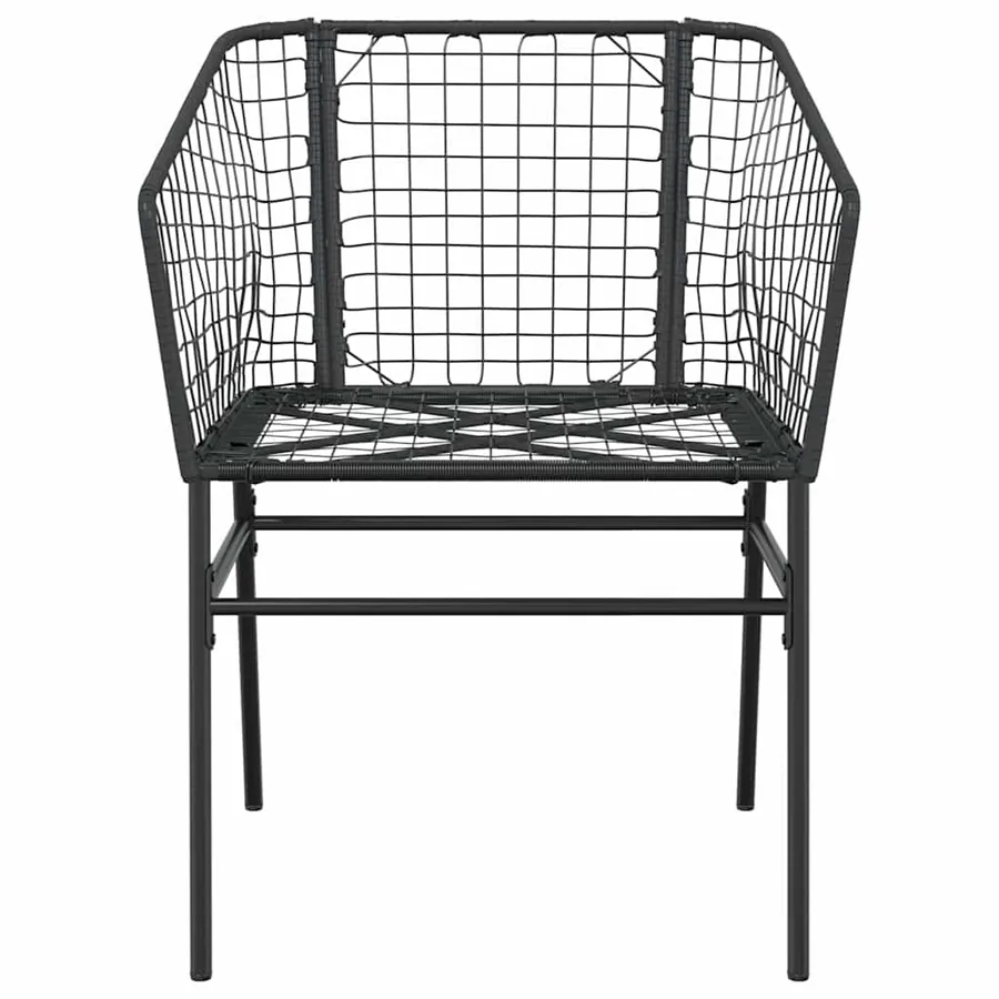 Ensemble à manger de jardin 5 pcs noir résine tressée verre - 5