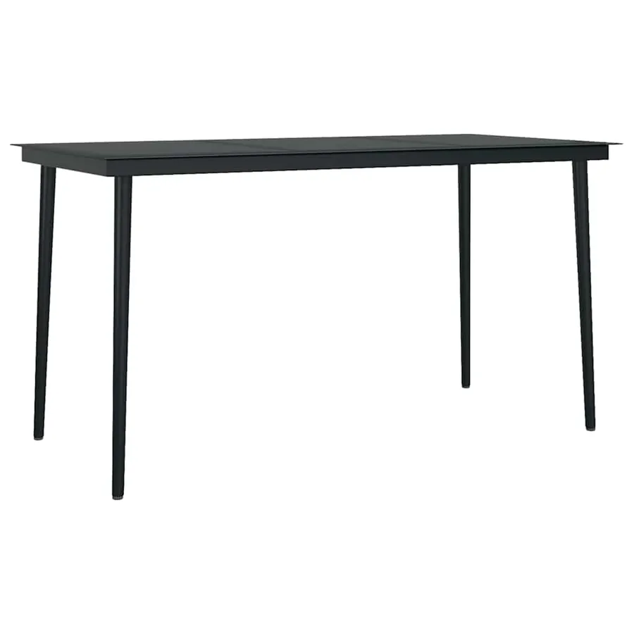Ensemble à manger de jardin 5 pcs noir résine tressée verre - 6