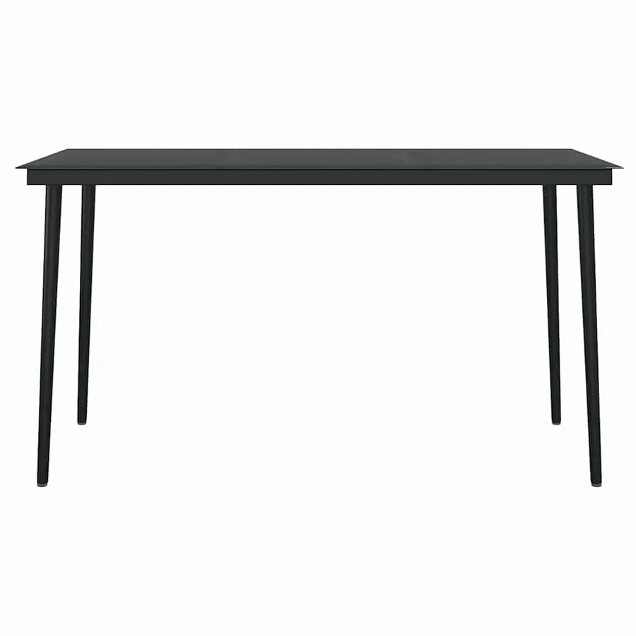 Ensemble à manger de jardin 5 pcs noir résine tressée verre - 7