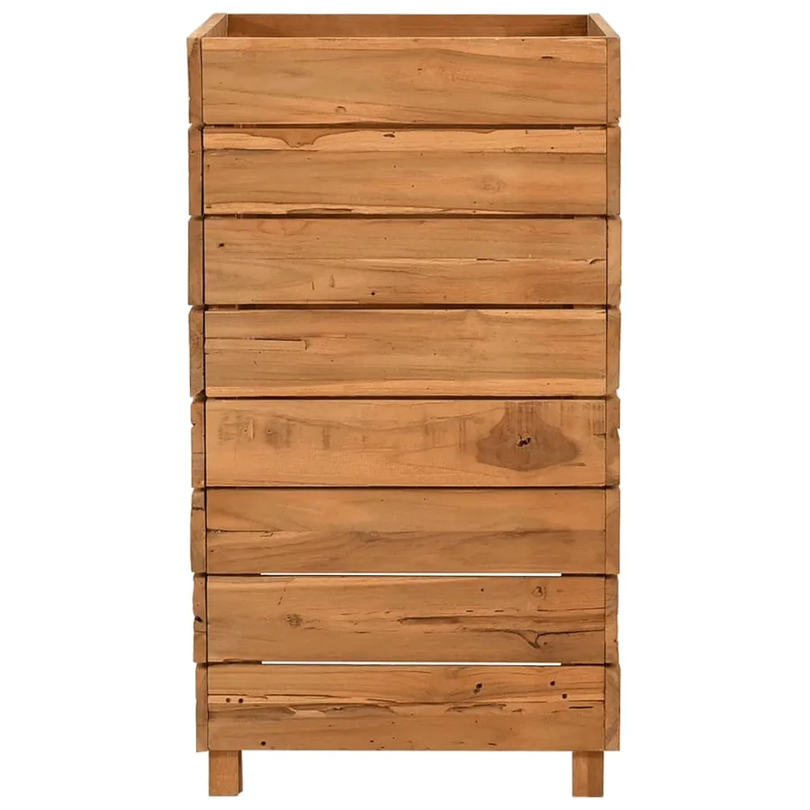 Lit surélevé 50x40x72 cm bois de teck recyclé et acier - 4