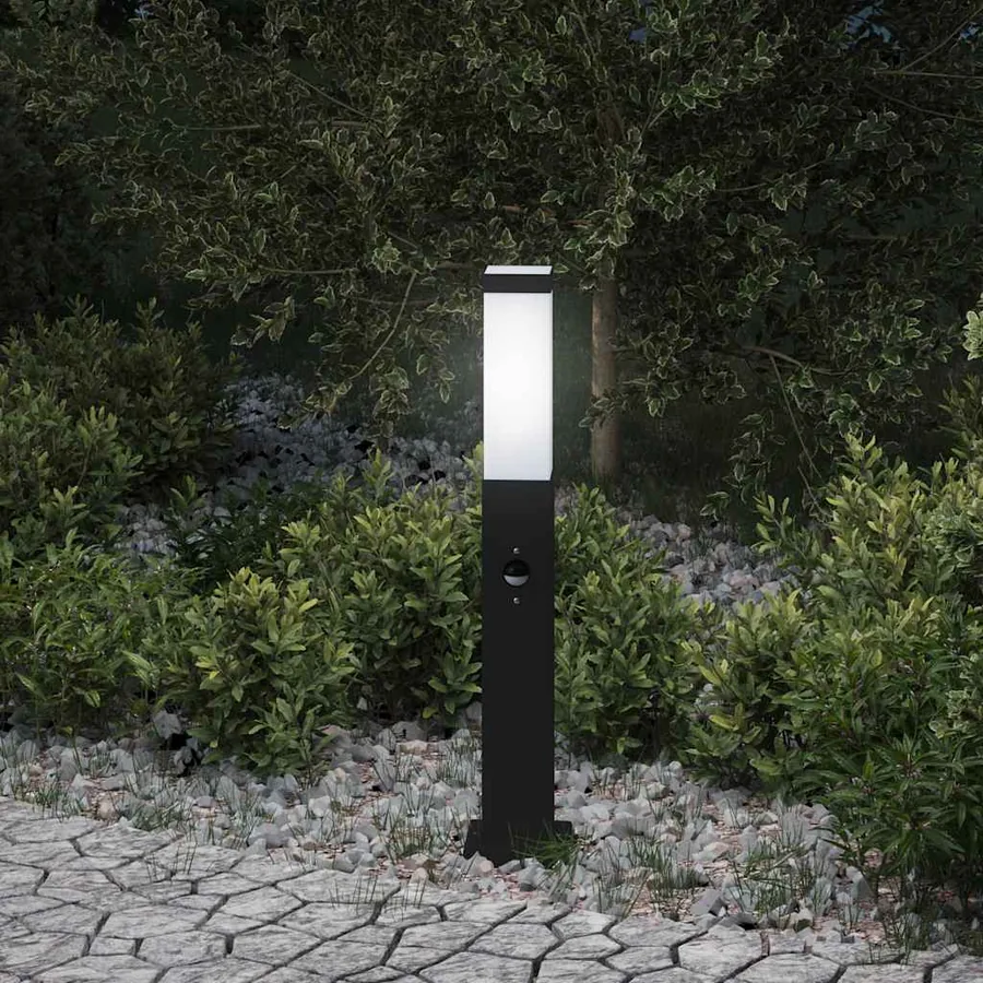 Borne lumineuse avec détecteur 50 cm Noir IP44