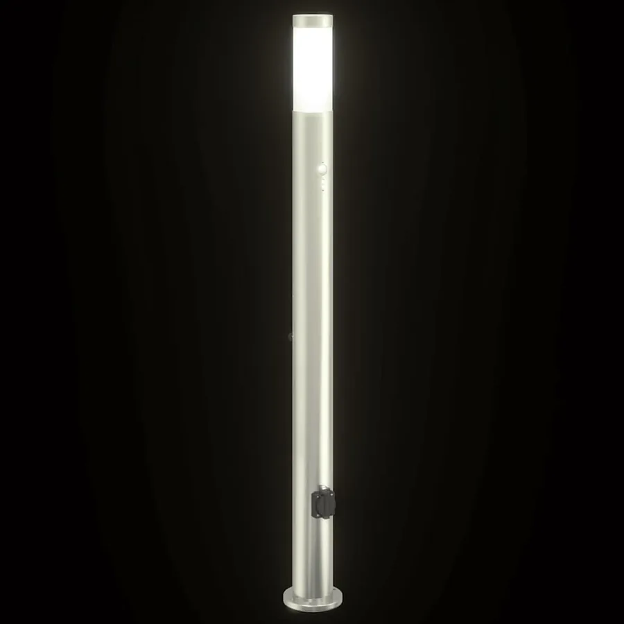 Borne lumineuse avec détecteur et prise 110 cm acier inoxydable IP44 - 6