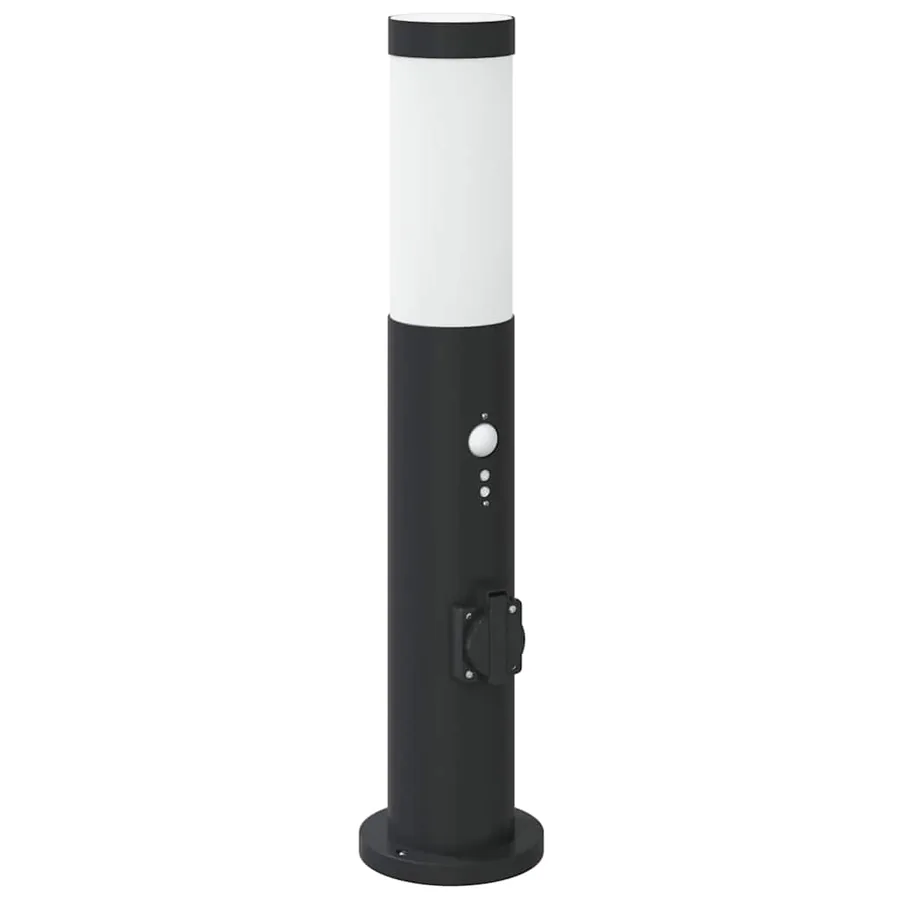 Bornes lumineuses avec détecteur et prise lot de 3 50 cm acier inoxydable IP44 - 4