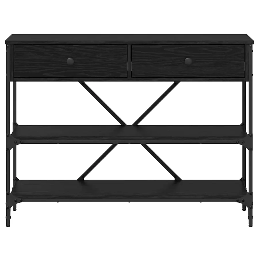 Table console avec tiroir Chêne noir 100 x 34,5 x 75 cm bois - 6