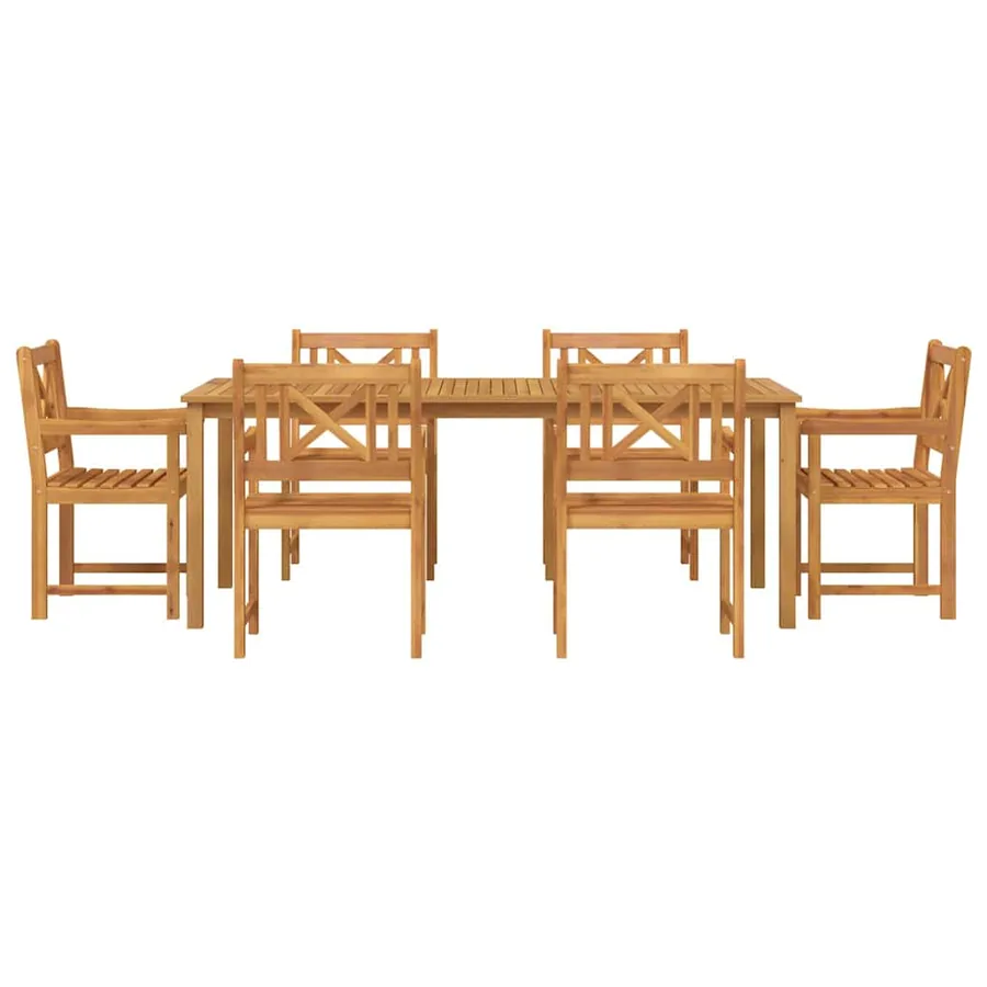 Ensemble de salle à manger pour jardin 7 pcs Marron - 7