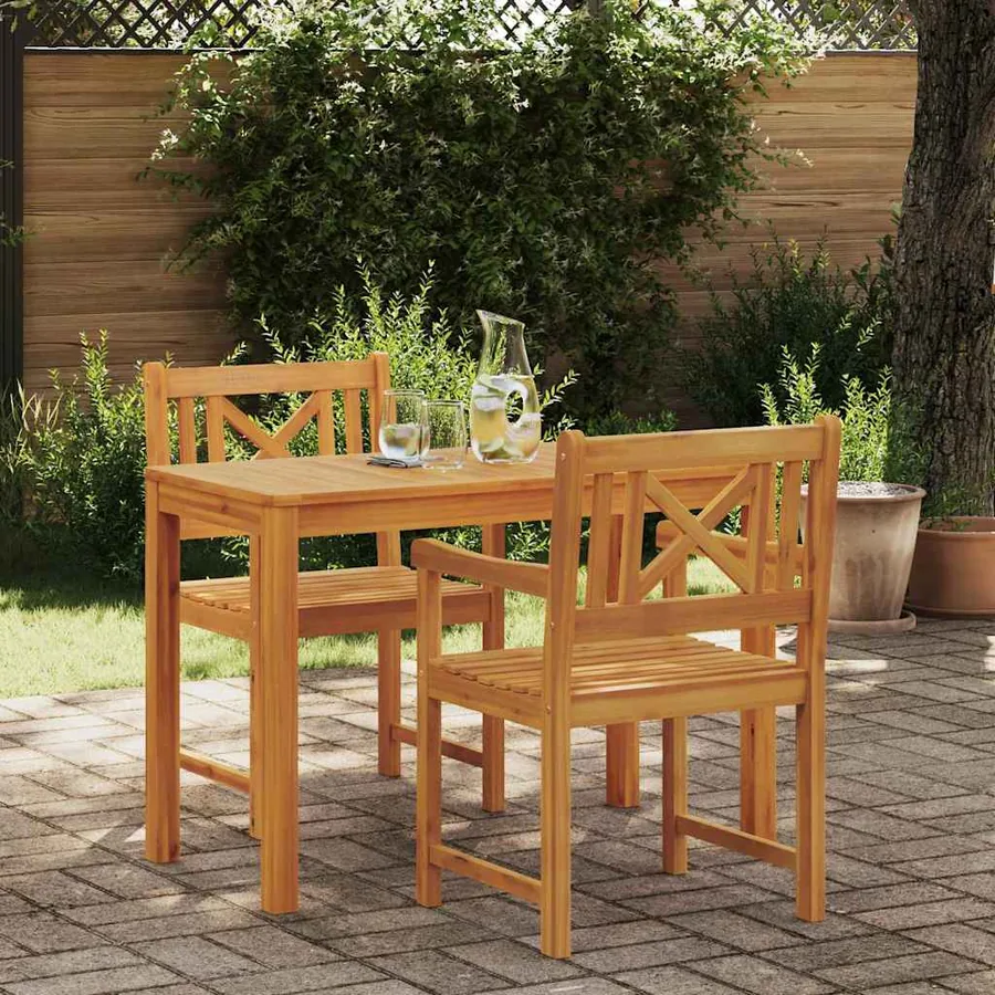 Ensemble de salle à manger pour jardin 3 pcs Marron