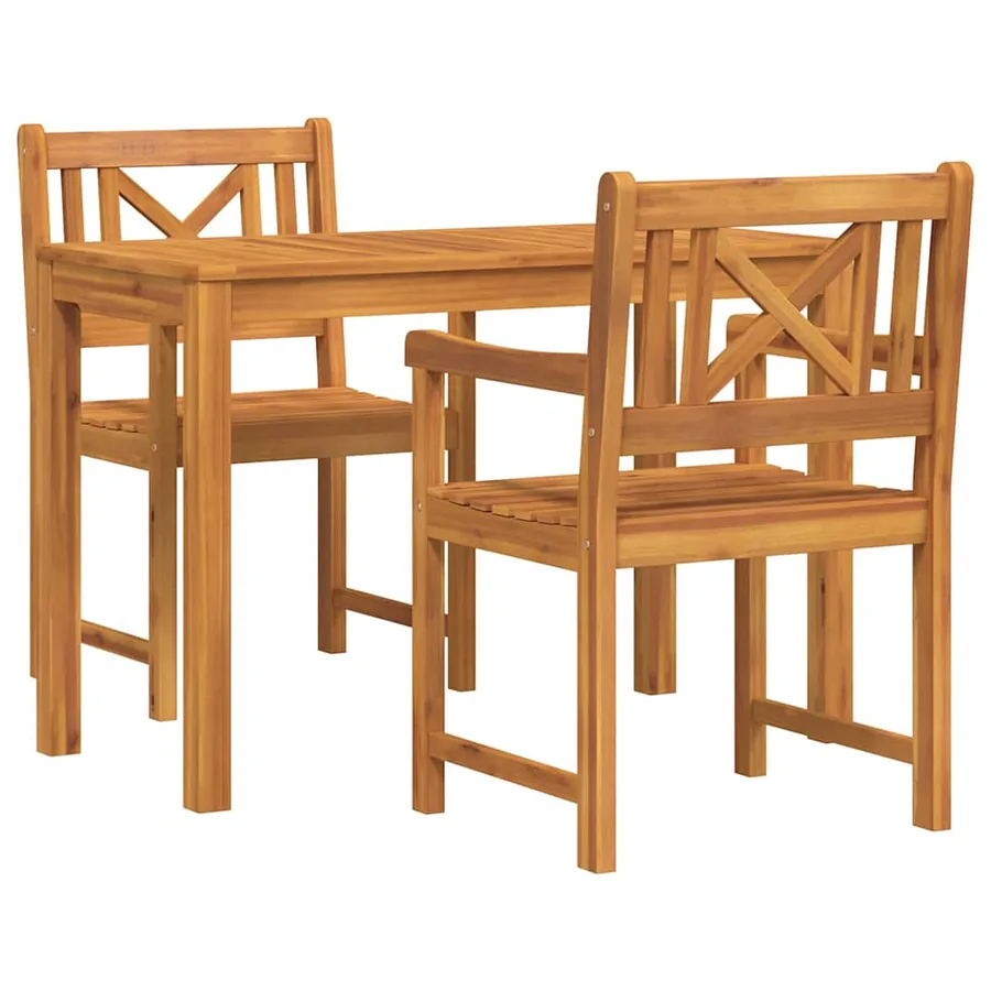 Ensemble de salle à manger pour jardin 3 pcs Marron - 2