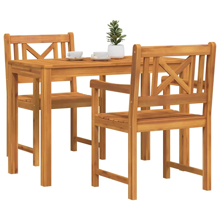 Ensemble de salle à manger pour jardin 3 pcs Marron - 3