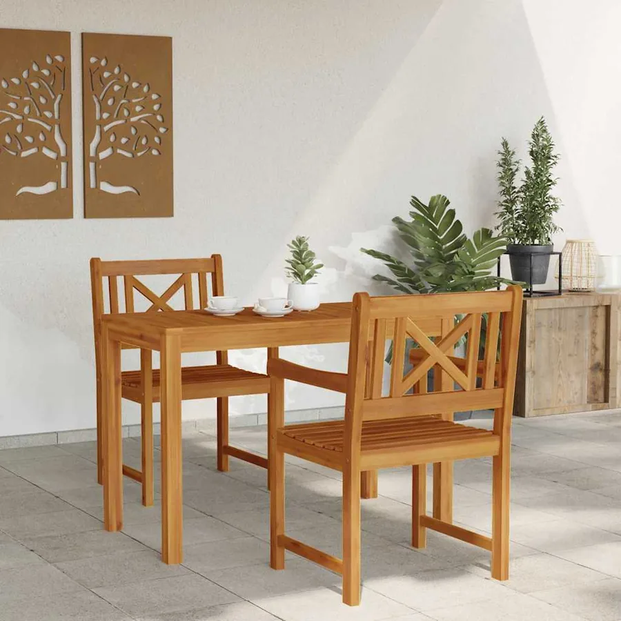 Ensemble de salle à manger pour jardin 3 pcs Marron - 4