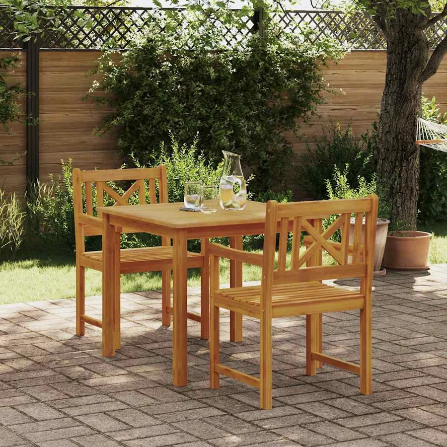 Ensemble de salle à manger pour jardin 3 pcs Marron