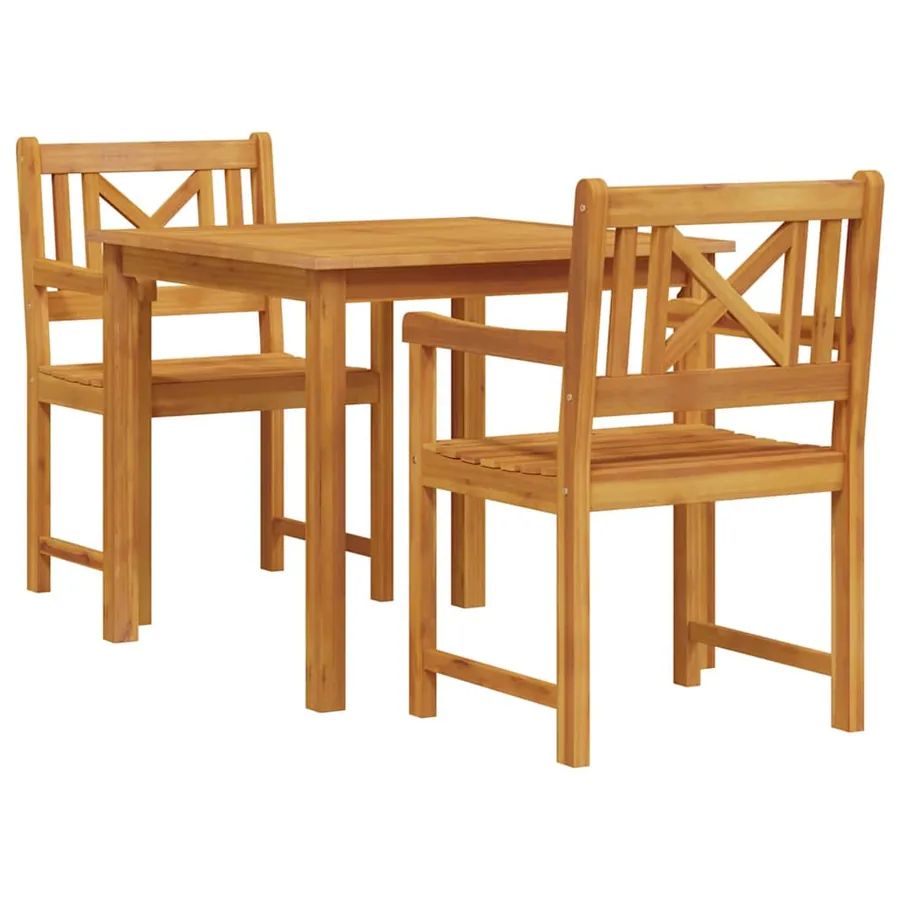Ensemble de salle à manger pour jardin 3 pcs Marron - 2