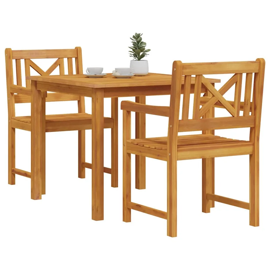 Ensemble de salle à manger pour jardin 3 pcs Marron - 3