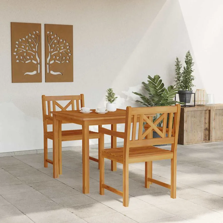 Ensemble de salle à manger pour jardin 3 pcs Marron - 4