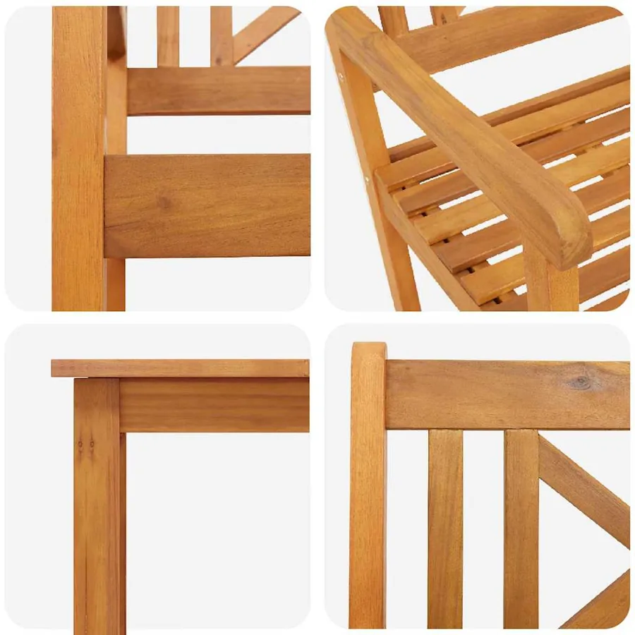 Ensemble de salle à manger pour jardin 3 pcs Marron - 9
