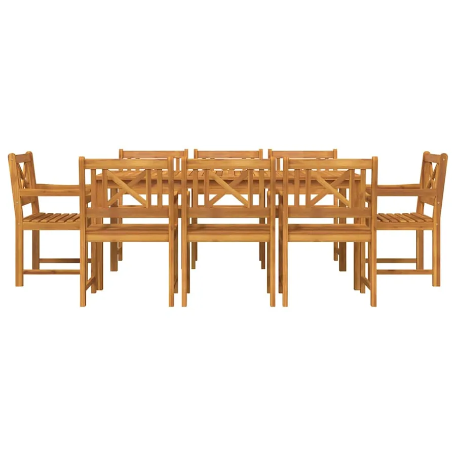 Ensemble de salle à manger pour jardin 9 pcs Marron - 7