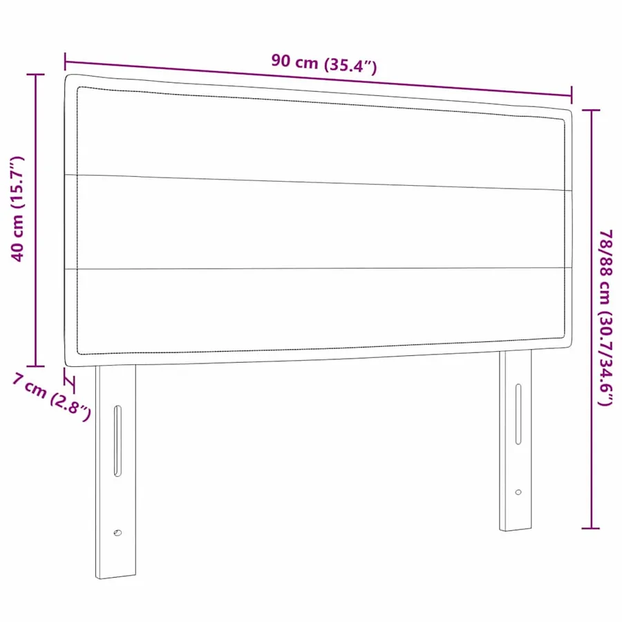 Tête de lit Gris clair 90 cm tissu - 9