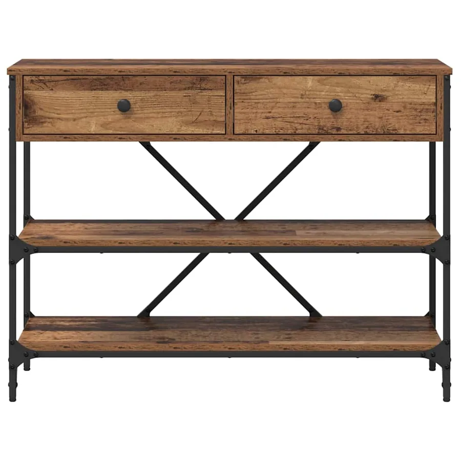 Table console avec tiroir Marron 100 x 34,5 x 75 cm bois - 6