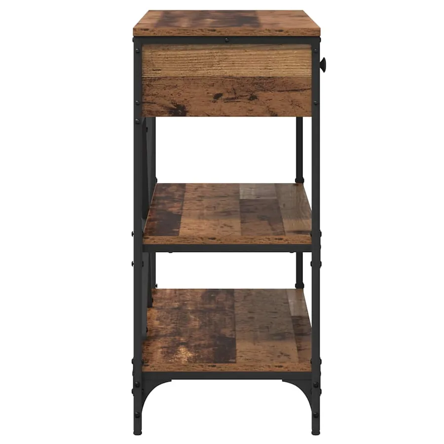 Table console avec tiroir Marron 100 x 34,5 x 75 cm bois - 7