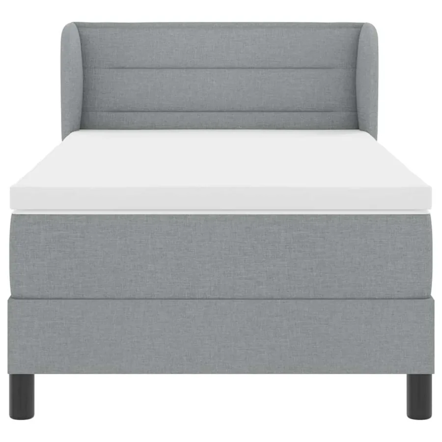 Lit à ressorts avec matelas Gris clair 90 x 190 cm tissu - 7