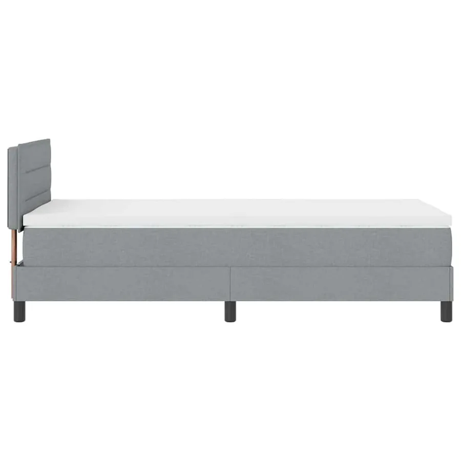 Lit à ressorts avec matelas Gris clair 90 x 190 cm tissu - 9