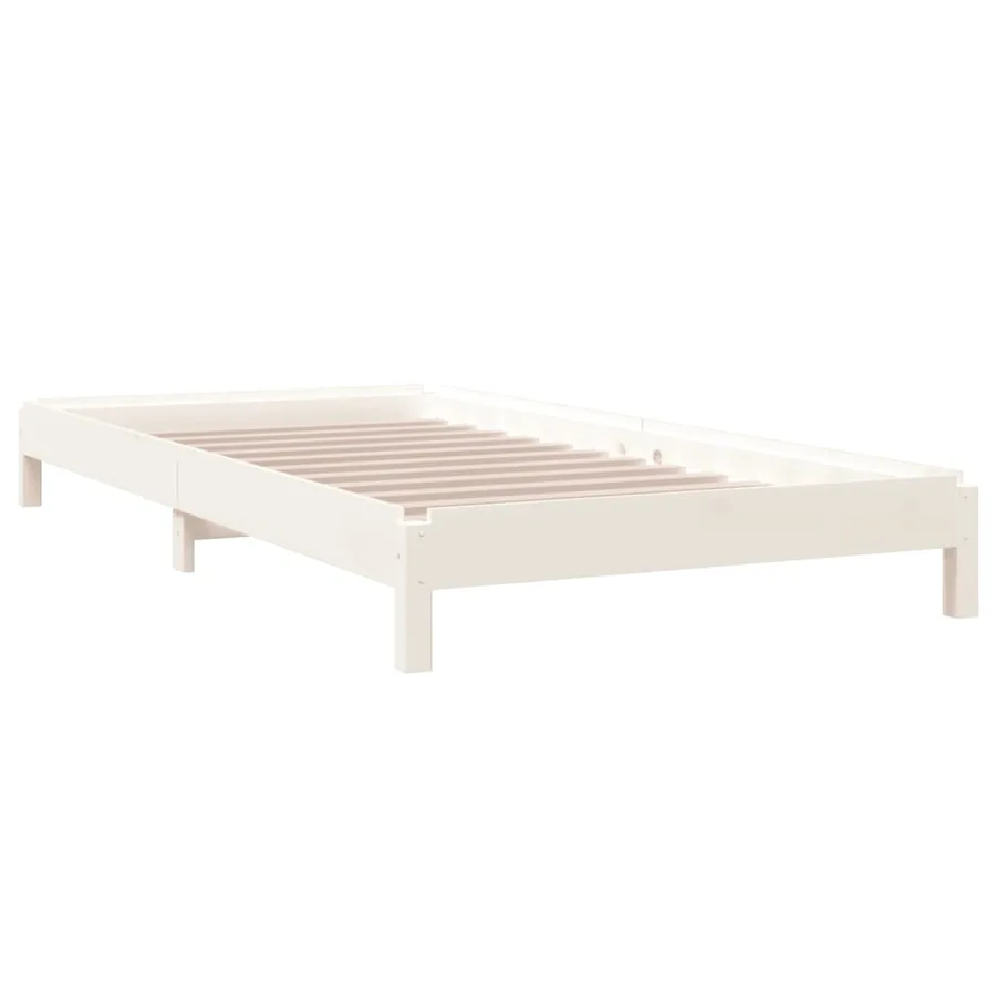 Lit empilable sans matelas blanc 90x190 cm bois de pin massif - 7