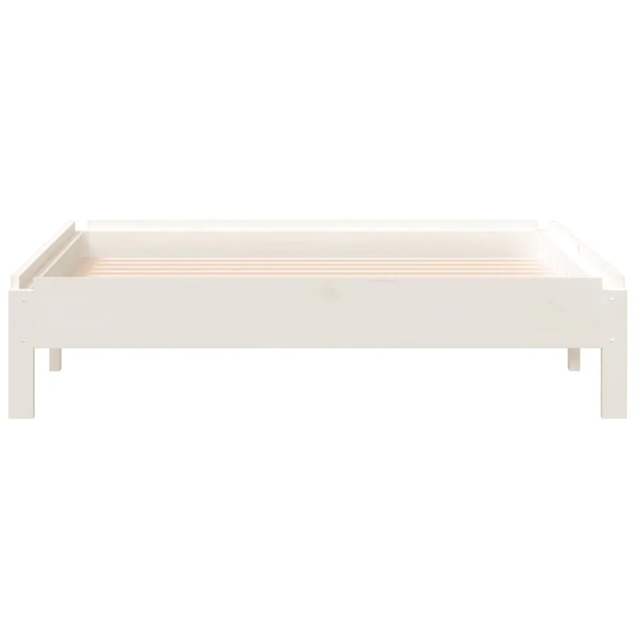 Lit empilable sans matelas blanc 90x190 cm bois de pin massif - 8