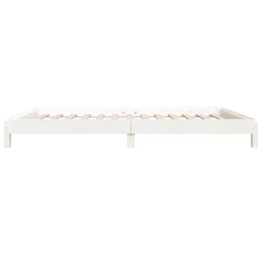 Lit empilable sans matelas blanc 90x190 cm bois de pin massif - 9