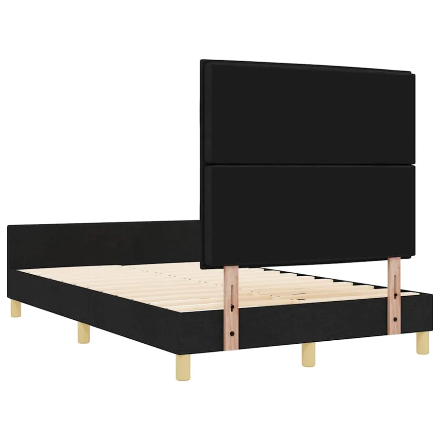 Cadre de lit avec tête de lit Noir 140 x 190 cm tissu - 9