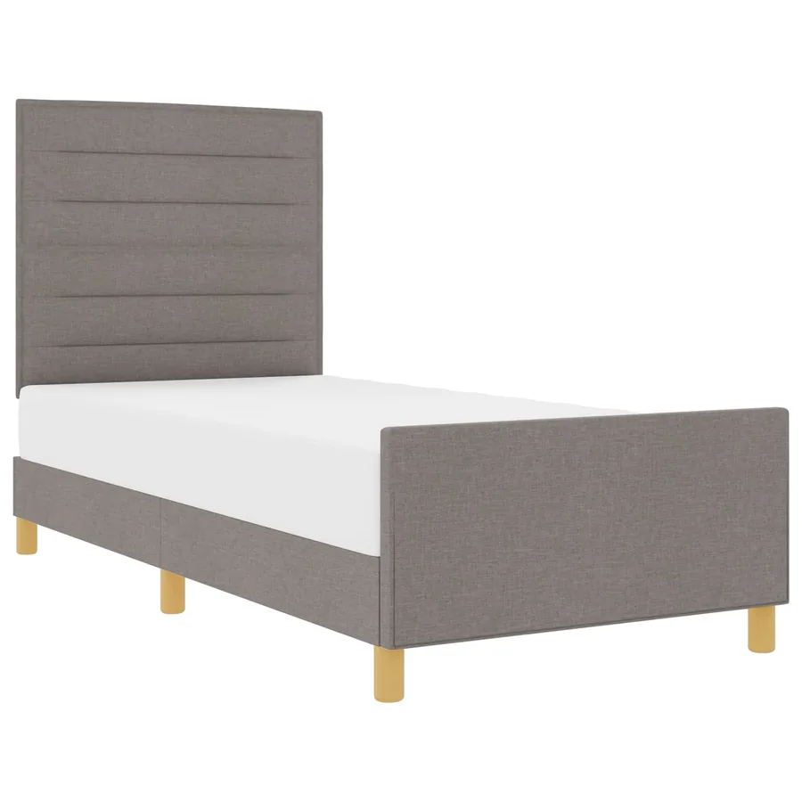 Cadre de lit avec tête de lit Taupe 80 x 200 cm tissu - 2