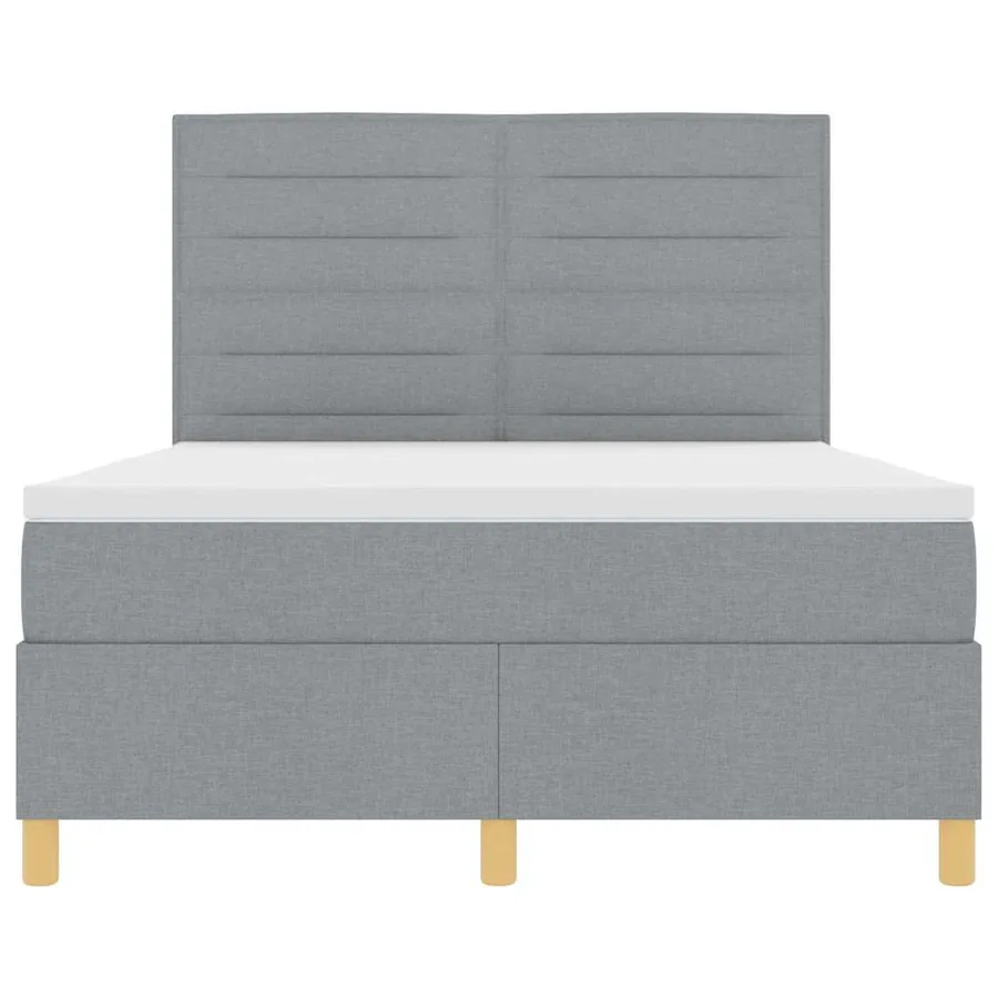 Lit à ressorts avec matelas Gris clair 140 x 200 cm tissu - 7