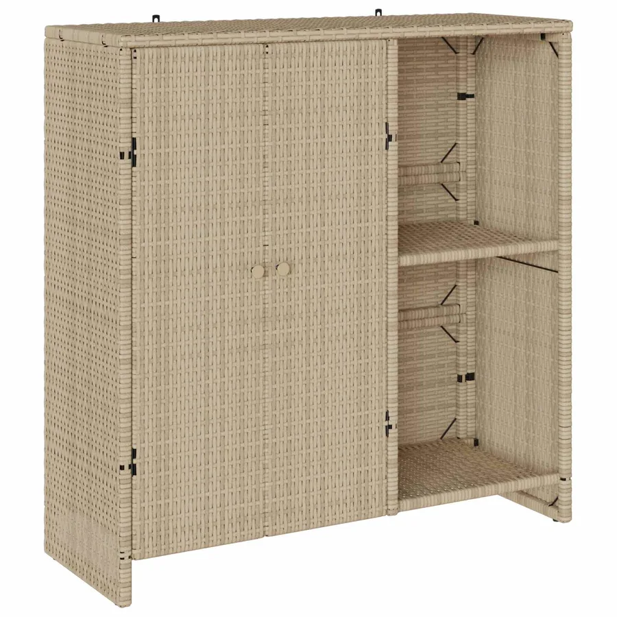 Armoire de rangement avec étagère Beige 100 x 36 x 102 cm Rotin - 2