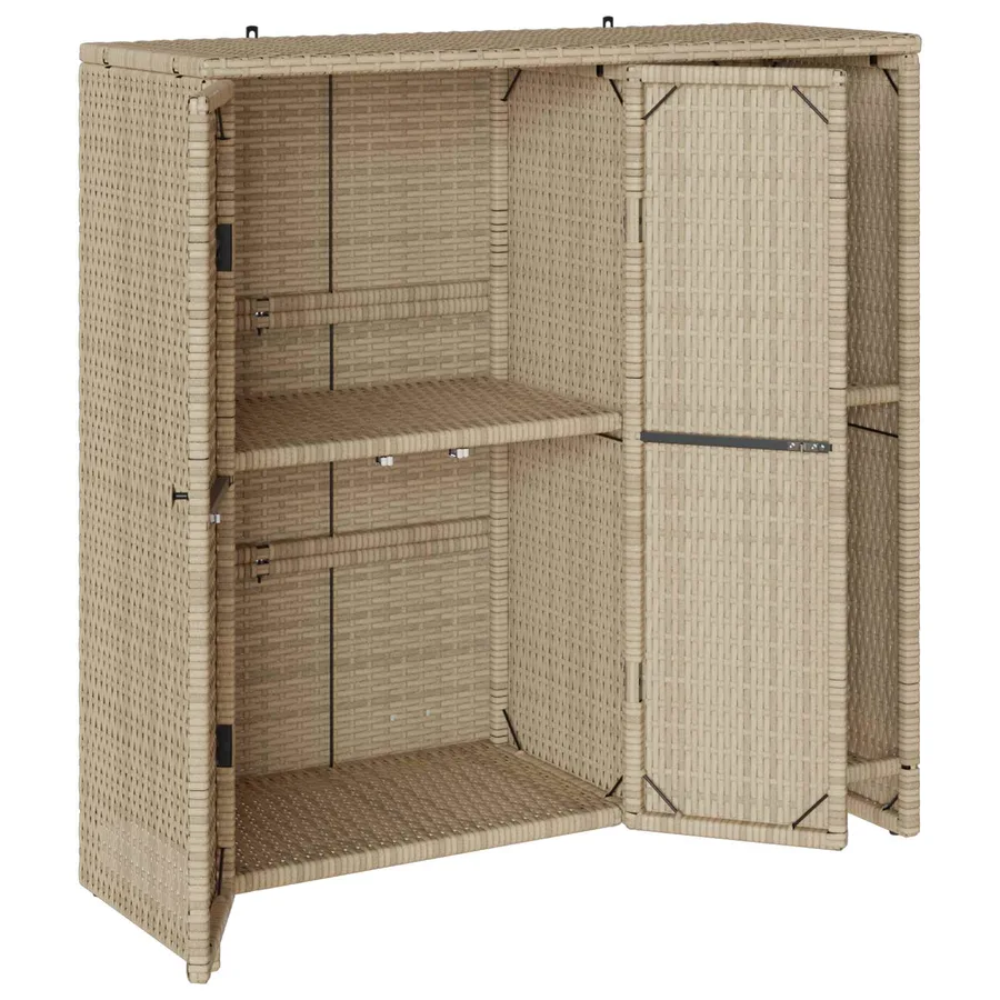 Armoire de rangement avec étagère Beige 100 x 36 x 102 cm Rotin - 4