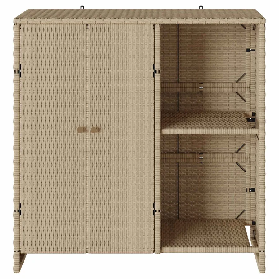 Armoire de rangement avec étagère Beige 100 x 36 x 102 cm Rotin - 5