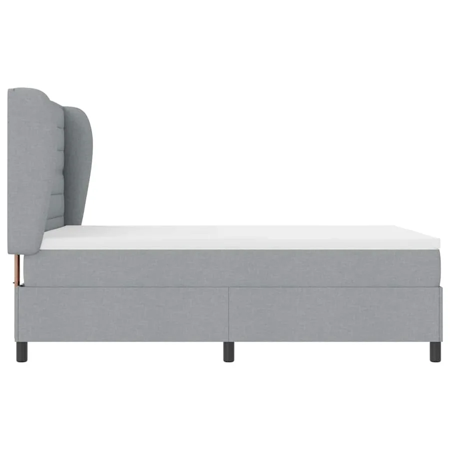Lit à ressorts avec matelas Gris clair 140 x 190 cm tissu - 7