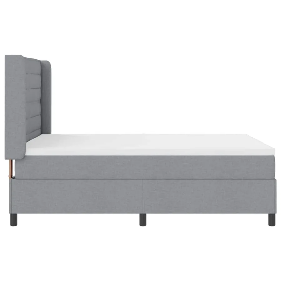 Lit à ressort LED avec matelas Gris clair 140 x 200 cm tissu - 9
