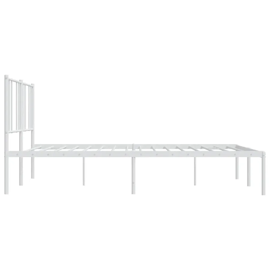 Cadre de lit métal sans matelas et tête de lit blanc 180x200 cm - 7
