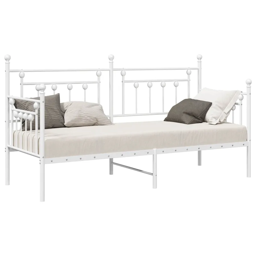 Cadre de lit de jour Blanc 75 x 190 cm Acier - 2