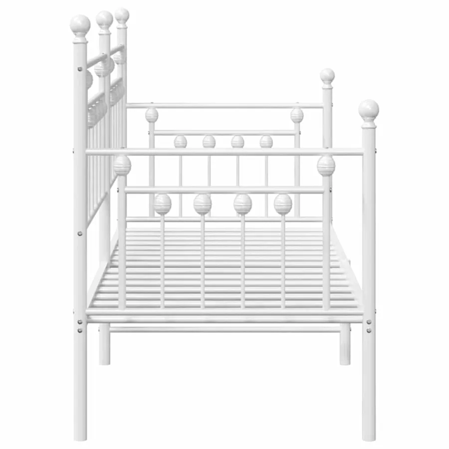 Cadre de lit de jour Blanc 75 x 190 cm Acier - 6