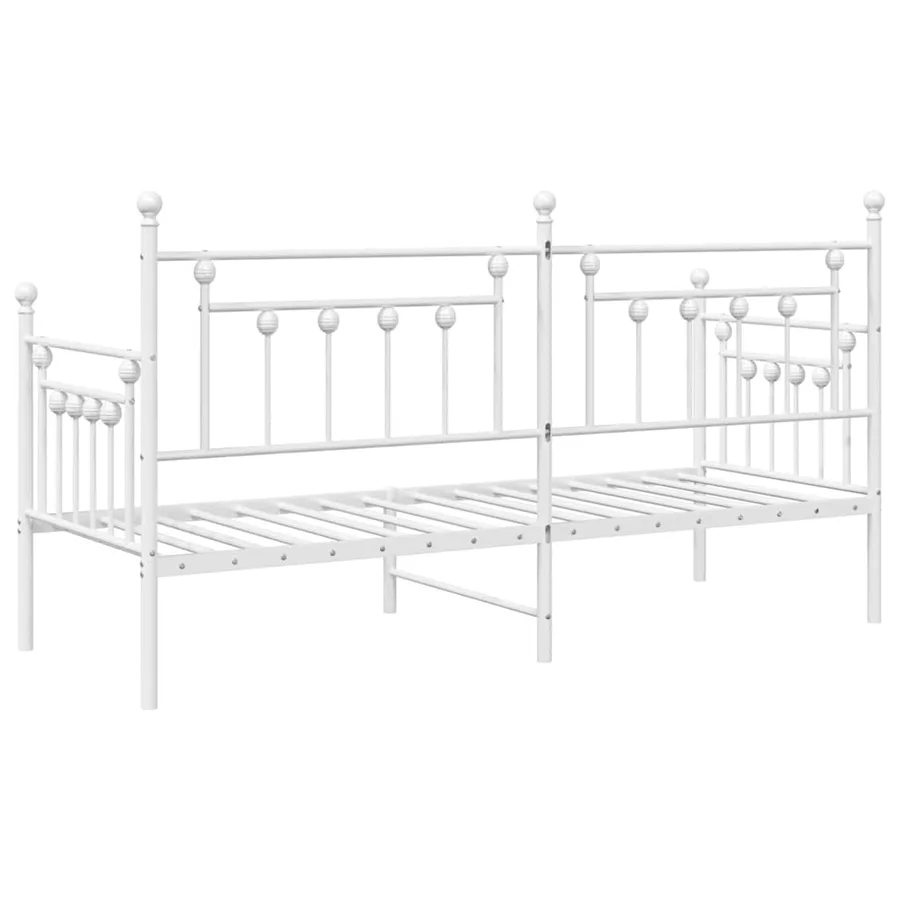 Cadre de lit de jour Blanc 75 x 190 cm Acier - 7