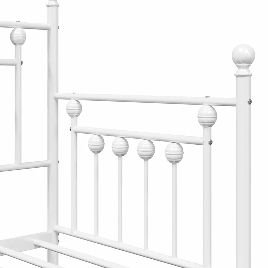 Cadre de lit de jour Blanc 75 x 190 cm Acier - 8